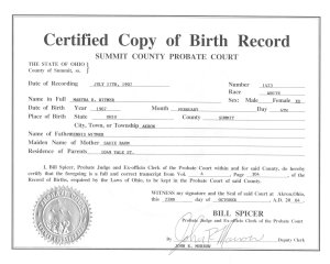 live birth certificate
